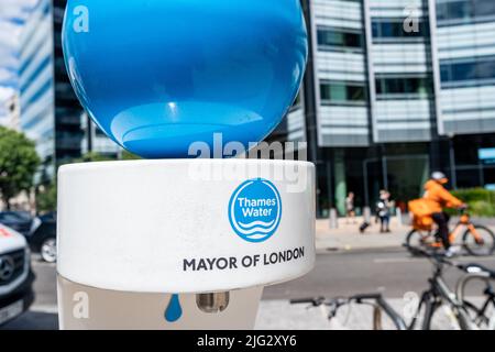 Londres - juin 2022 : Thames Water Mayor de la station d'eau rechargeable de Londres Banque D'Images