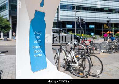 Londres - juin 2022 : Thames Water Mayor de la station d'eau rechargeable de Londres Banque D'Images