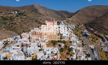 Évêque catholique, Panagia de Karmilou, Syros, Grèce Banque D'Images