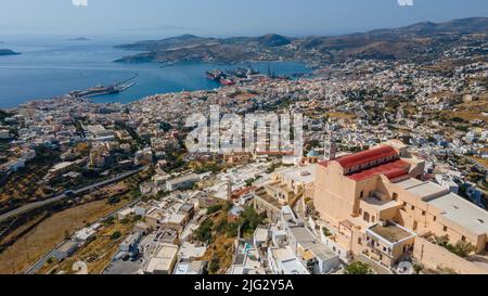 Évêque catholique, Panagia de Karmilou, Syros, Grèce Banque D'Images