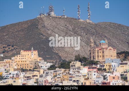 Évêque catholique, Panagia de Karmilou, Syros, Grèce Banque D'Images