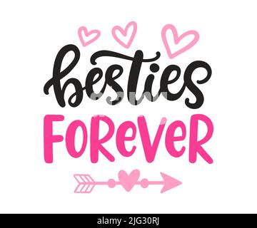 Meilleurs amis pour toujours. Phrase de lettrage à la main de la fête de l'amitié Illustration de Vecteur