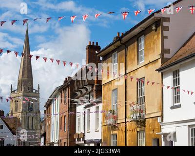 La rue historique est Saint Helens, bordée de jolies maisons anciennes, va du musée Abingdon et du centre-ville à l'église médiévale St Helens Banque D'Images