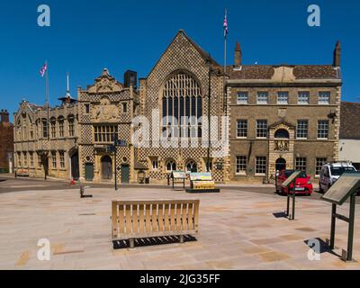 L'hôtel de ville de King's Lynn et le Guildhall, connu sous le nom de Stone Hall, ont été construits entre 1422 et 1428 comme lieu de rencontre pour Guild of the Holy Trinity King Street Banque D'Images