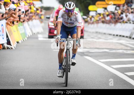 Wallers, France, France. 6th juillet 2022. Edvald BOASSON HAGEN (Norvégien) de Team TotalEnergies lors du Tour de France 2022, course cycliste Stage 5, Lille Métropole à Arenberg porte du Hainaut (157 km) sur 6 juillet 2022 à Wallers, France. (Credit image: © Matthieu Mirville/ZUMA Press Wire) Credit: ZUMA Press, Inc./Alamy Live News Banque D'Images