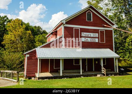 Site historique de Praters Mill, Prater Mill Road ne, Dalton, Géorgie Banque D'Images