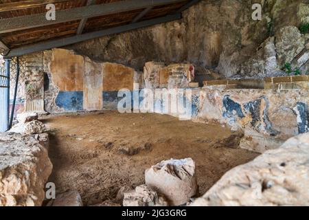 Musée archéologique national et la zone archéologique de Sperlonga, Villa de Tibère, Latium, Italie, Europe Banque D'Images