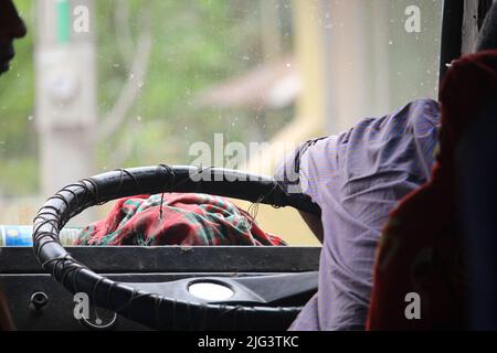 Photo du volant du bus. Banque D'Images