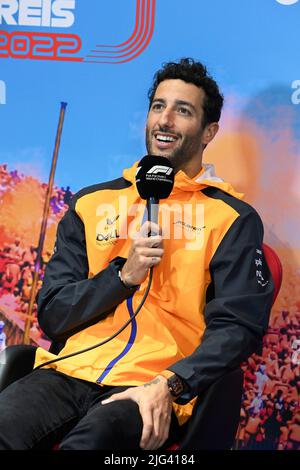 Spielberg, Autriche. 7th juillet 2022. #3 Daniel Ricciardo (AUS, McLaren F1 Team), Grand Prix d'Autriche F1 au Red Bull Ring sur 7 juillet 2022 à Spielberg, Autriche. (Photo de Mark Sutton/Motorsport Images/DPPI via HIGH TWO) Credit: dpa/Alay Live News Banque D'Images