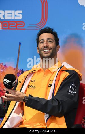 Spielberg, Autriche. 7th juillet 2022. #3 Daniel Ricciardo (AUS, McLaren F1 Team), Grand Prix d'Autriche F1 au Red Bull Ring sur 7 juillet 2022 à Spielberg, Autriche. (Photo de Mark Sutton/Motorsport Images/DPPI via HIGH TWO) Credit: dpa/Alay Live News Banque D'Images