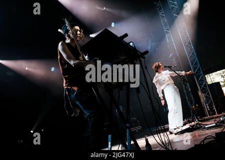 Roskilde, Danemark. 01st, juillet 2022. Le chanteur et compositeur américain Snail Mail donne un concert en direct pendant le festival de musique danois Roskilde Festival 2022 à Roskilde. (Photo: Gonzales photo - Malthe Ivarsson). Banque D'Images