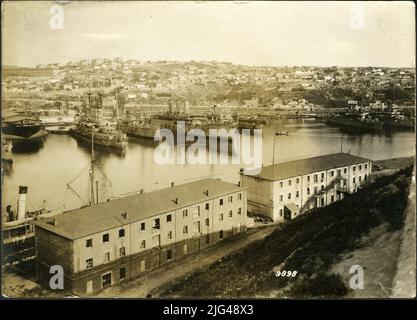 Photos d'Ukraine. Sébastopol : vue sur le port avec les navires de guerre russes Banque D'Images