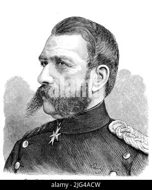 Theophil Eugen Anton von Podbielski (17. Oktober 1814 - 31. Oktober 1879) war ein preußischer General der Kavallerie, Präses des General-Artillerie-Komitees, Mitglied der Landesteidigungskommission und Erster Kurator der Vereinigten Artillerie- und Ingenieurschule zu Berlin / Theophil Eugen Anton von Podbielski (17 octobre 1814 - 31 octobre 1879 Kurator der Vereinigten Artilerie) était président du Comité général de l'Artillerie prussienne, Président de l'Artillerie Membre de la Commission de défense nationale et premier administrateur de l'United Artillery and Engineering School de Berlin, Historisch, rep. Historique et numérique amélioré Banque D'Images