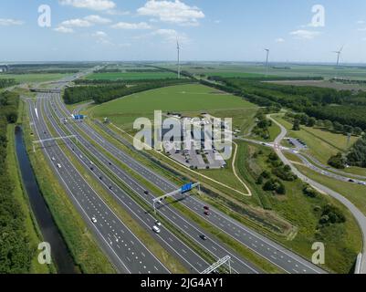 Almere Oosterwold, 11th juin 2022, pays-Bas. Lidl Energy et CO2 supermarchés neutres construits avec des matériaux durables et circulaires. Zéro Banque D'Images