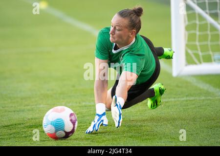 Londres, Royaume-Uni. 07th juillet 2022. Football: Équipe nationale, femmes, Euro 2022, formation finale Allemagne, Stade communautaire Brentford: Entraîneurs Almuth Schult. Credit: Sebastian Gollnow/dpa/Alay Live News Banque D'Images