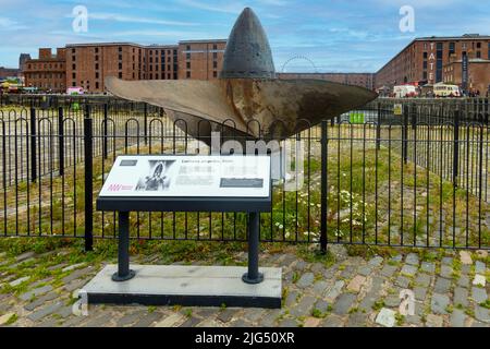 PROPELLER RMS Lusitania exposé à Liverpool Banque D'Images
