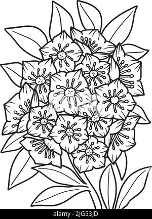 Page de coloriage de fleurs Laurel pour adultes Illustration de Vecteur