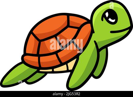 Illustration d'un dessin animé coloré sur un dessin animé d'une tortue de mer Illustration de Vecteur