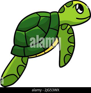 Illustration d'un dessin animé coloré sur un dessin animé d'une tortue de mer Illustration de Vecteur