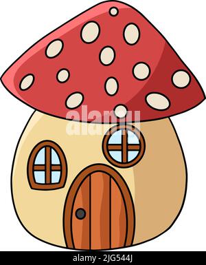 Dessin animé de champignons Clipart de couleur Illustration de Vecteur