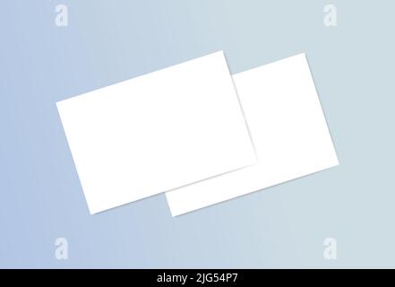 Modèle de maquette papier vierge réaliste pour carte de visite pour l'invitation à la promotion de marque de produit Illustration du document d'entreprise Présentation de bureau Illustration de Vecteur