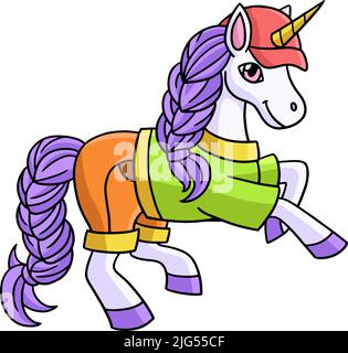 Crachoir de jumping Unicorn coloré Clipart Illustration de Vecteur