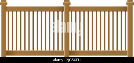 Composition de balustrades de clôture de balcon avec vue avant réaliste d'une illustration vectorielle isolée de clôture de style forgé décorative Illustration de Vecteur