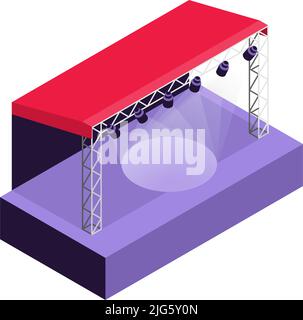 Scène de concert vide en extérieur sur fond blanc illustration vectorielle isométrique Illustration de Vecteur