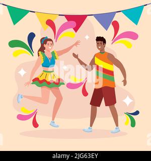 couple de danseurs célébrant Illustration de Vecteur