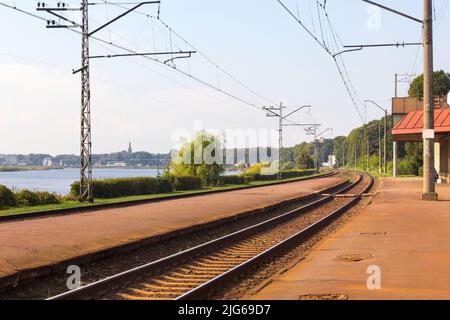 Gare de Majori dans la station de Jurmala. Lettonie Banque D'Images