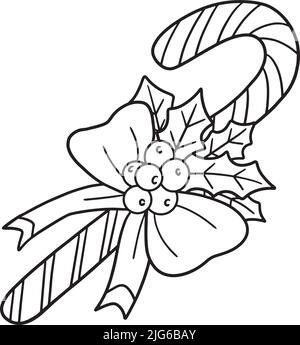 Noël Candy Cane House page de coloriage isolée Illustration de Vecteur