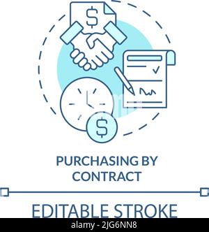 Achat par contrat turquoise concept Icon Illustration de Vecteur