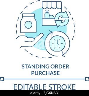 Commande permanente achat turquoise concept Icon Illustration de Vecteur