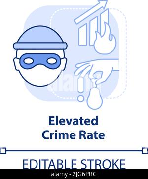 Icône de concept bleu clair de taux de criminalité élevé Illustration de Vecteur