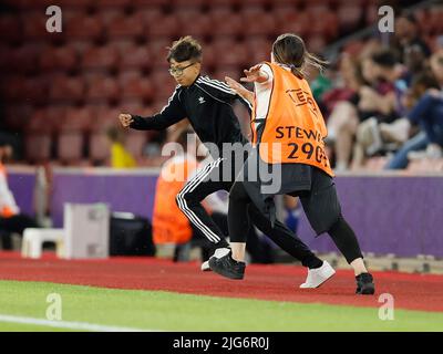 Southampton, Royaume-Uni. 07th juillet 2022. 07.07.2022, football, UEFA Womens EURO 2022, Norvège - Irlande du Nord, ENG, Southampton, St Marys Stadium photo de gauche à droite: speedster, Flitzer crédit: dpa/Alamy Live News Banque D'Images