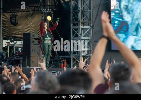 Athènes, Grèce 6 juillet 2022. Alice Cooper, légende du rock, est sur scène. Banque D'Images