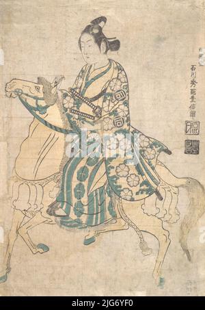 Acteur Sanokawa Ichimatsu comme Jeune Samurai à cheval. Banque D'Images