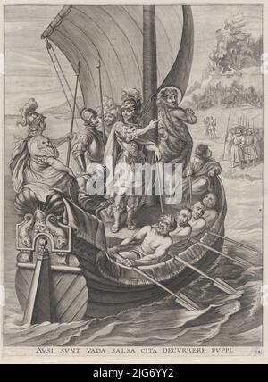 Planche 14: Ferdinand sur un voyage avec les Argonautes; de Guillielmus Becanus 'Serenissimi Principuis Ferdinandi, Hispaniarum Infantis...', 1636. Banque D'Images