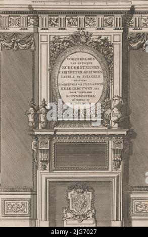 Miscellanie de la série d'ornement 17th-siècle: Exemples de chimnéypíeces antiques, armoires, Guéridons, tables et miroirs, en plus des façades de l'église italienne, par des architectes illustres, ou une suite à S. Bosboom, 1786. Banque D'Images