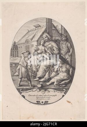 Allégorie sur la veuvage et l'orphelinat, 1590-1630. Banque D'Images