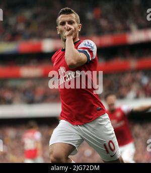 Photo du dossier datée du 19-10-2013 de Jack Wilshere d'Arsenal. L'ancien milieu de terrain d'Arsenal et d'Angleterre Jack Wilshere a annoncé sa retraite. Date de publication : vendredi 8 juillet 2022. Banque D'Images