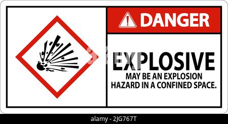 Danger explosion GHS panneau sur fond blanc Illustration de Vecteur