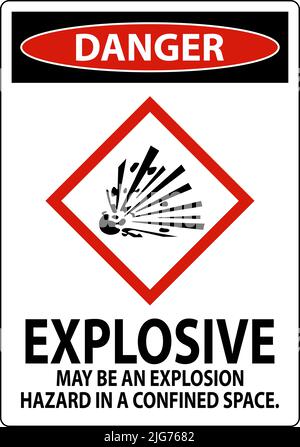 Danger explosion GHS panneau sur fond blanc Illustration de Vecteur