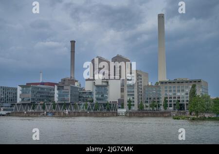 Centrale thermique et électrique combinée MAINOVA West, main, Francfort-sur-le-main, Hesse, Allemagne Banque D'Images