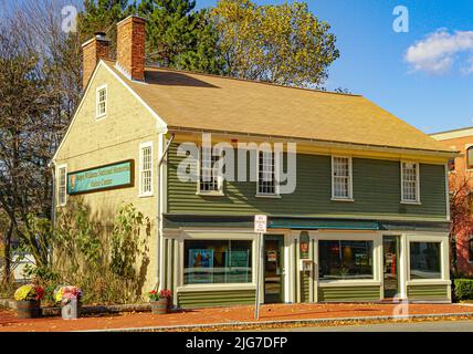 Un bâtiment vert historique abrite le Roger Williams National Memorial Visitor Centre à Boston, Massachusetts Banque D'Images