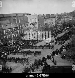 Obsèques de Lincoln sur Pennsylvania Avenue, 1865 19 avril. Banque D'Images