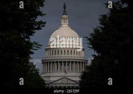 Washington, États-Unis. 08th juillet 2022. Une vue générale du bâtiment du Capitole des États-Unis à Washington, DC, vendredi, 8 juillet 2022. (Graeme Sloan/Sipa USA) Credit: SIPA USA/Alay Live News Banque D'Images