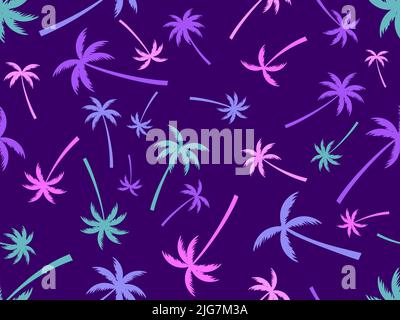 Motif coloré de palmiers sans couture. L'été, papier peint avec motif tropical. Conception pour l'impression de tee-shirts, bannières et articles promotionnels. VVecto Illustration de Vecteur