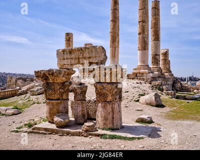 Sur la colline de la citadelle dans l'ancien quartier de Jordanie. Banque D'Images