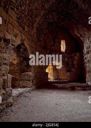 Dans le château croisé de Kerak, Jordanie. Banque D'Images